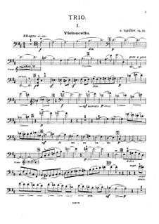 Piano Trio in D Major, Op.22: Cello part by Sergei Taneyev
