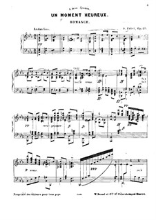 Un moment heureux. Romance, Op.27: Un moment heureux. Romance by Albert Zabel