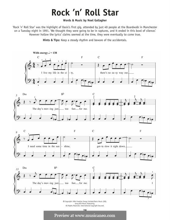 Rock 'n' Roll Star (Oasis): For piano by Noel Gallagher