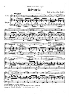 Rêverie for Violin and Harp, Op.24: Rêverie for Violin and Harp by Gabriel Verdalle