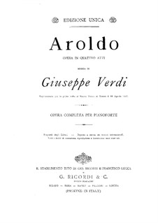 Aroldo: For piano by Giuseppe Verdi