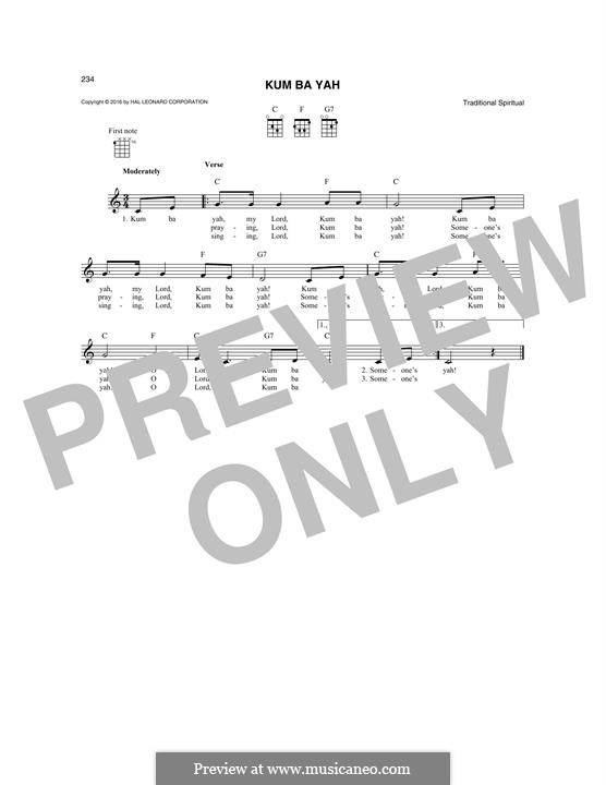 Kumbaya (Kum Ba Yah): For mandolin by folklore