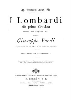 The Lombards on the First Crusade: Arrangement for piano by Giuseppe Verdi