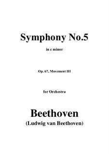 Movement III: Full score, parts by Ludwig van Beethoven
