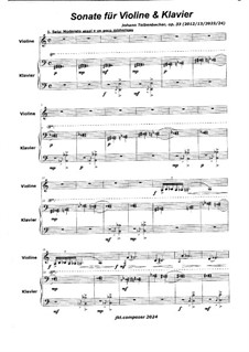Sonata for Violin and Piano - Piano-Score and Violin Part (2012/13/2023), Op.33: Sonata for Violin and Piano - Piano-Score and Violin Part (2012/13/2023) by Johann Teibenbacher