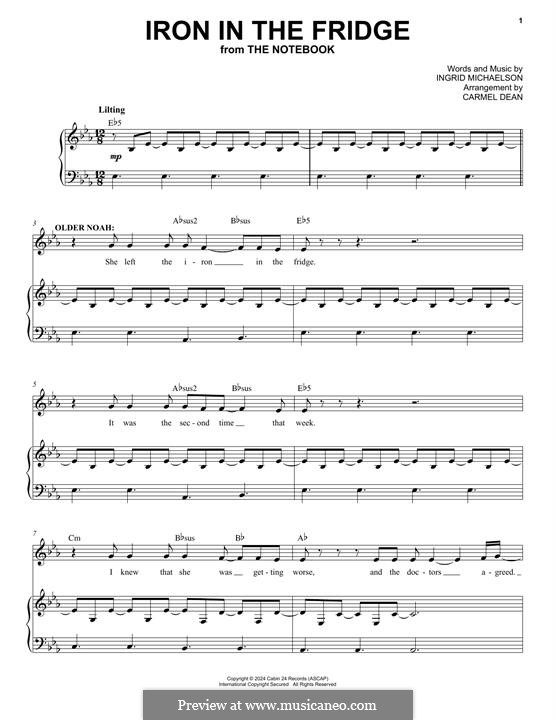 Iron in the Fridge (from The Notebook): For voice and piano by Ingrid Michaelson