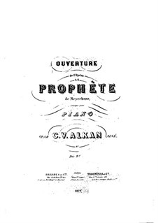 Le prophète (The Prophet): Overture, for Piano by Giacomo Meyerbeer