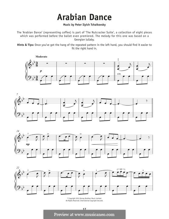 No.5 Arabian Dance: For piano by Pyotr Tchaikovsky