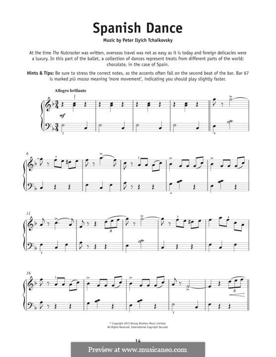 No.12 Divertissement: Spanish Dance, for piano by Pyotr Tchaikovsky