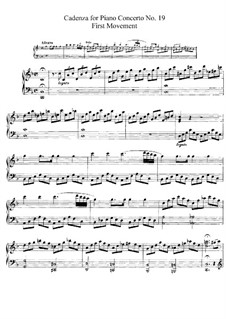 Concerto for Piano and Orchestra No.19 in F Major, K.459: Cadenzas by Wolfgang Amadeus Mozart