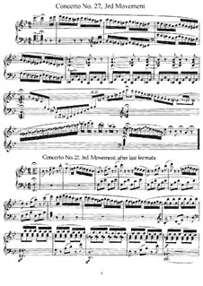 Concerto for Piano and Orchestra No.27 in B Flat Major, K.595: Cadenza to movement III by Wolfgang Amadeus Mozart