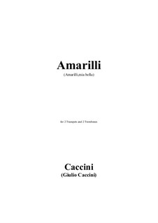 Amarilli, mia bella: For 2 trumpets and 2 trombones by Giulio Caccini