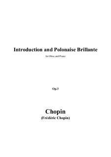 Introduction and Polonaise Brilliant in C Major, Op.3: For oboe and piano by Frédéric Chopin