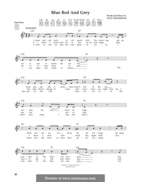 Blue, Red and Grey (The Who): For ukulele by Peter Townshend
