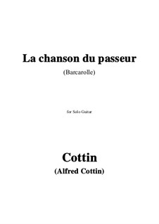 Barcarolle 'La Chanson du Passeur': For guitar by Alfred Cottin