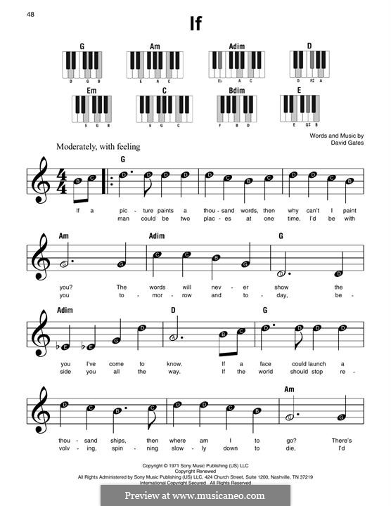 If (Bread): For piano by David Gates
