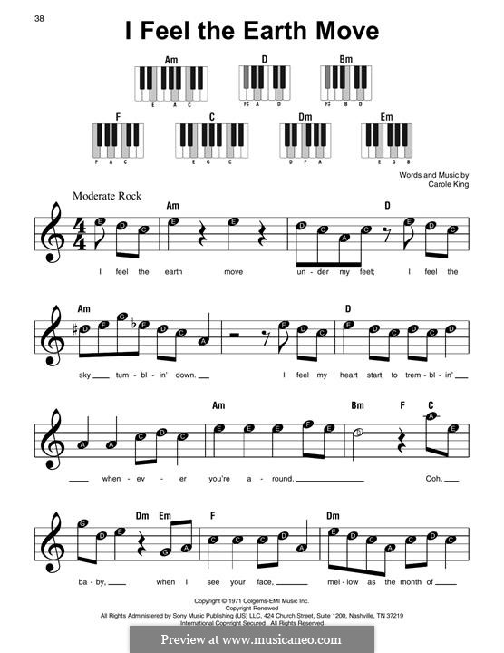 I Feel the Earth Move: For piano by Carole King