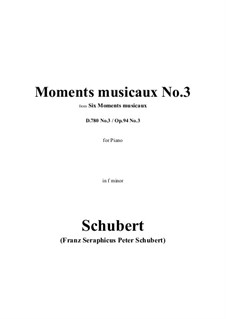 Six Musical Moments, D.780 Op.94: Musical moment No.3 by Franz Schubert