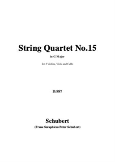 String Quartet No.15 in G Major, D.887 Op.161: Full score, parts by Franz Schubert