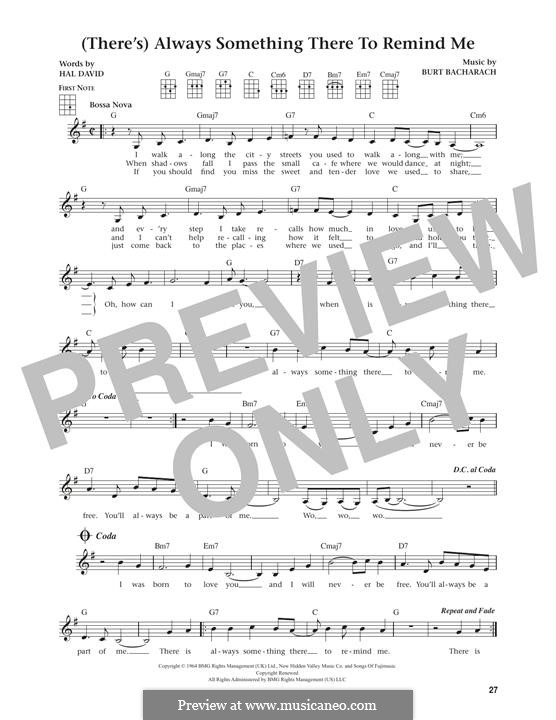 (There's) Always Something There to Remind Me: For ukulele by Burt Bacharach