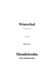 Songs without Words, Op.19b: No.3 Winterlied in f minor by Felix Mendelssohn-Bartholdy
