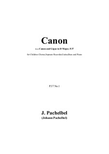 Chamber version: Full score, parts by Johann Pachelbel