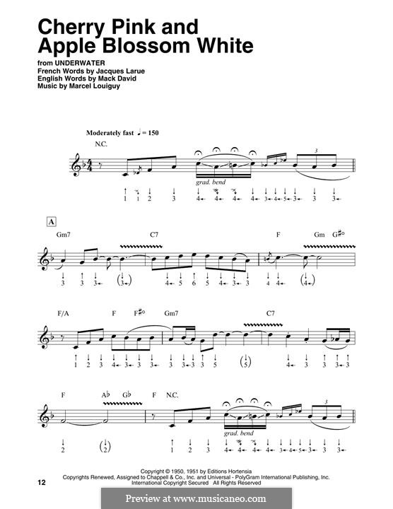 Cherry Pink and Apple Blossom White (Alan Dale): For harmonica by Marcel Louiguy