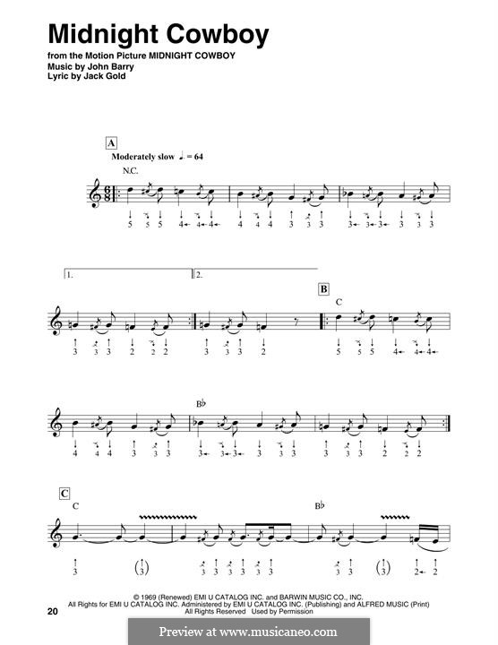 Midnight Cowboy: For harmonica by John Barry
