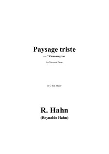 Paysage triste in G flat Major: Paysage triste in G flat Major by Reynaldo Hahn