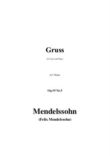 Songs without Words, Op.19b: No.5 Poco agitato in C Major by Felix Mendelssohn-Bartholdy