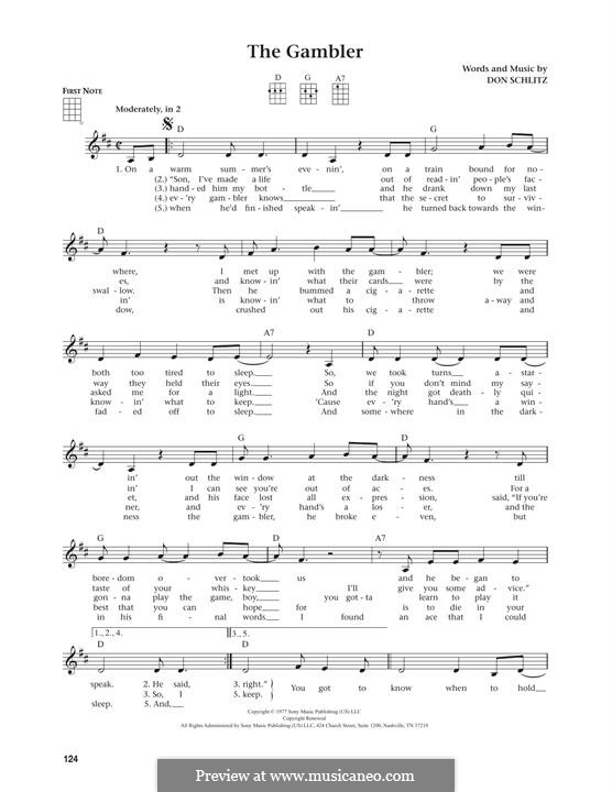 The Gambler (Kenny Rogers): For ukulele by Don Schlitz