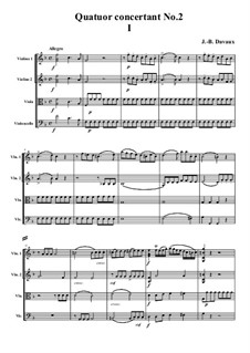 Quatuor concertant No.2: Full score, parts by Jean-Baptiste Davaux