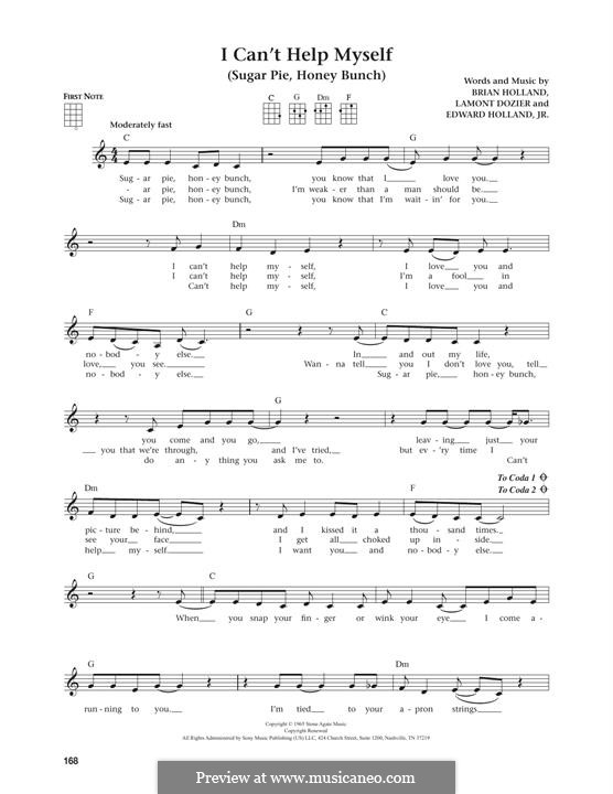 I Can't Help Myself (Sugar Pie, Honey Bunch): For ukulele by Brian Holland, Edward Holland Jr., Lamont Dozier