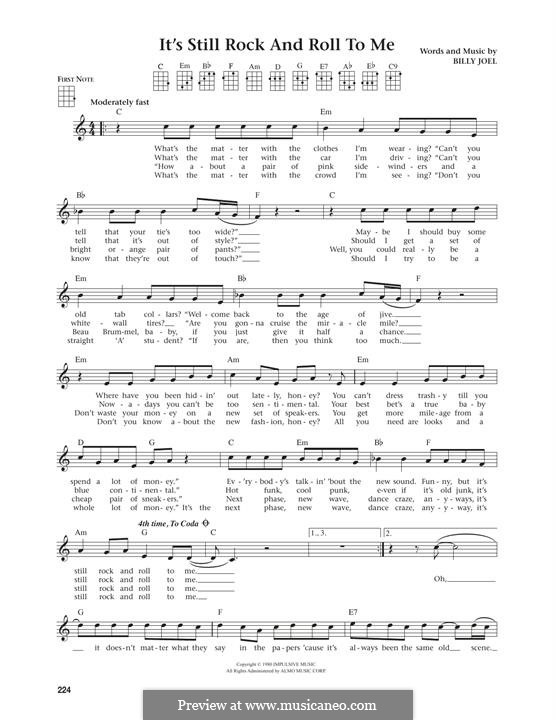 It's Still Rock and Roll to Me: For ukulele by Billy Joel