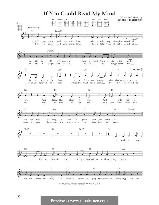 If You Could Read My Mind: For ukulele by Gordon Lightfoot