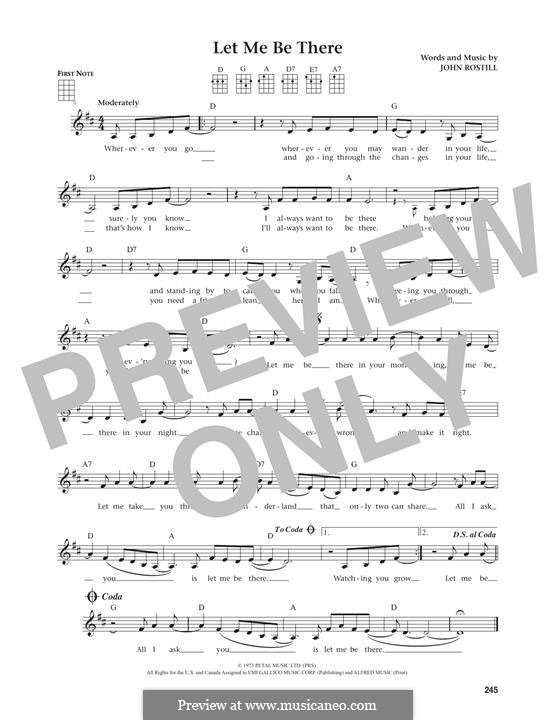 Let Me Be There (Elvis Presley): For ukulele by John Rostill
