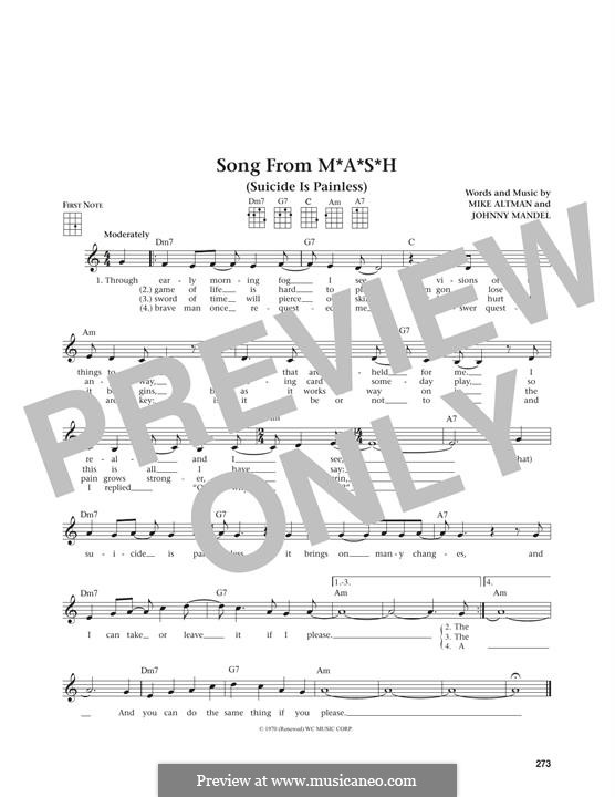 M.A.S.H. (Suicide is Painless): For ukulele by Johnny Mandel