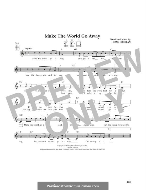 Make the World Go Away (Eddy Arnold): For ukulele by Hank Cochran