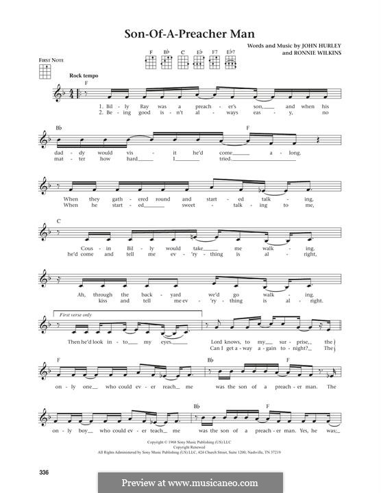 Son of a Preacher Man (Dusty Springfield): For ukulele by John Hurley, Ronnie Wilkins