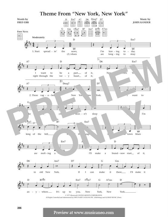 New York, New York (Frank Sinatra): For ukulele by John Kander