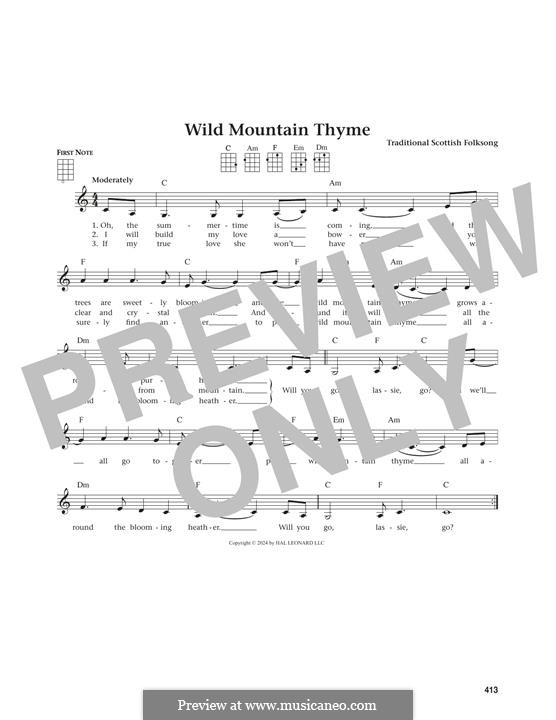 Wild Mountain Thyme: For ukulele by folklore