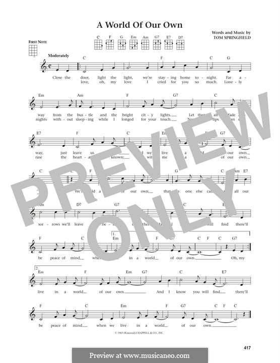 A World of Our Own: For ukulele by Tom Springfield
