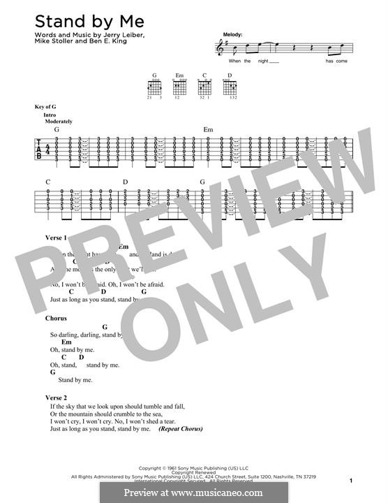 Stand By Me: Lyrics and guitar chords by Ben E. King, Jerry Leiber, Mike Stoller