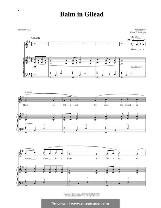 There Is a Balm in Gilead: For voice and piano by folklore