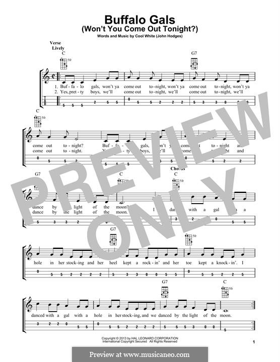 Buffalo Gals: For mandolin by John Hodges
