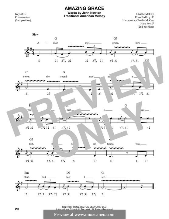 For one instrument (printable scores): For harmonica by folklore
