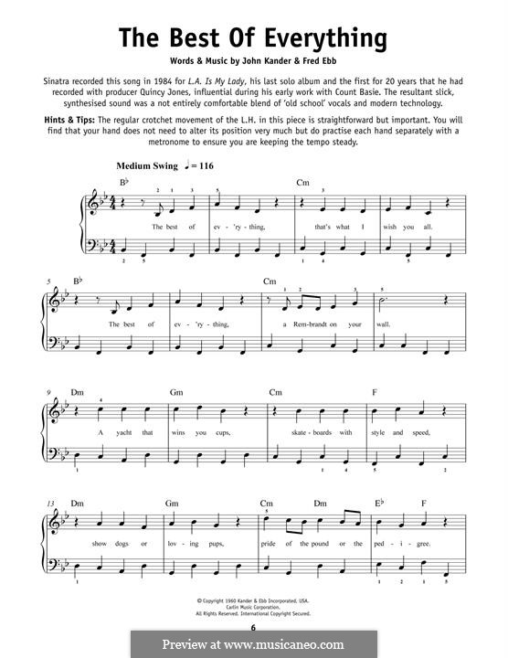 The Best of Everything (Frank Sinatra): For piano by John Kander