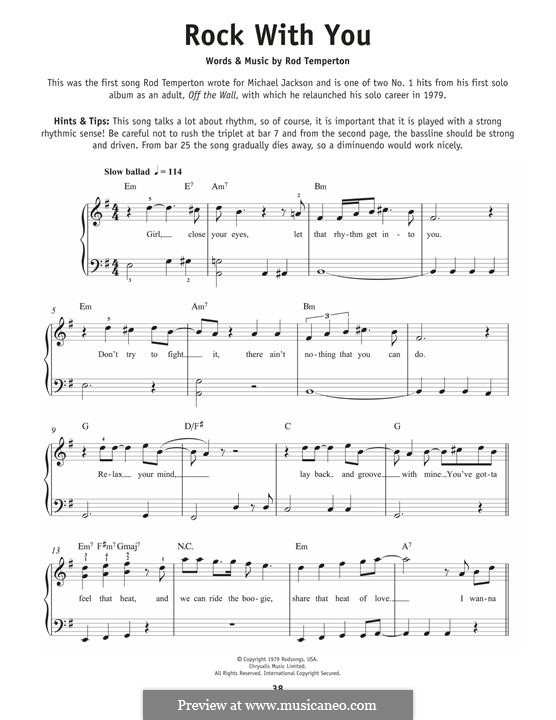 Rock with You (Michael Jackson): For piano by Rod Temperton
