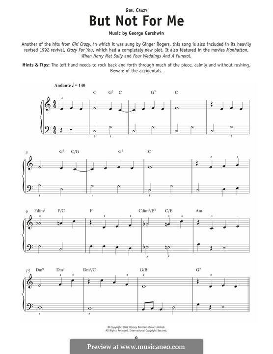 But not for Me: For piano by George Gershwin
