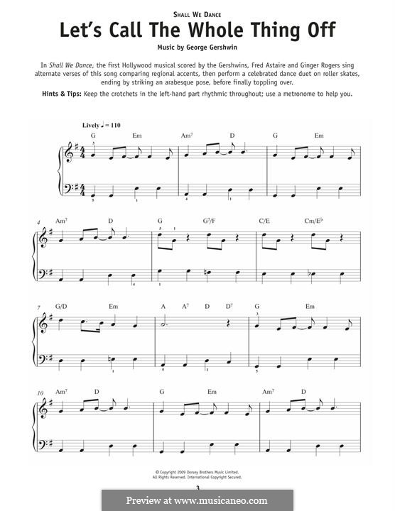 Let's Call the Whole Thing Off: For piano by George Gershwin